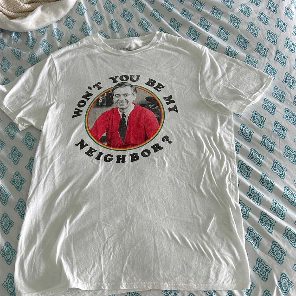 White Short Sleeve Mr Rogers Graphic Tee